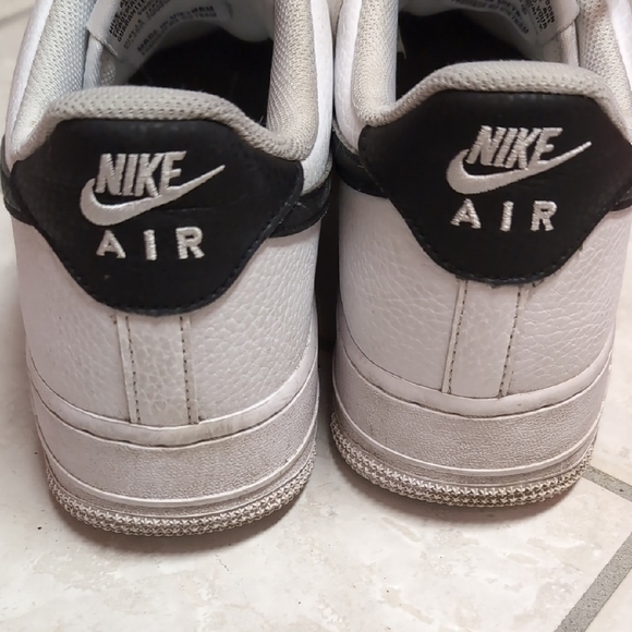 Nike Air Force 1 White and Black Sneakers - Picture 4 of 8